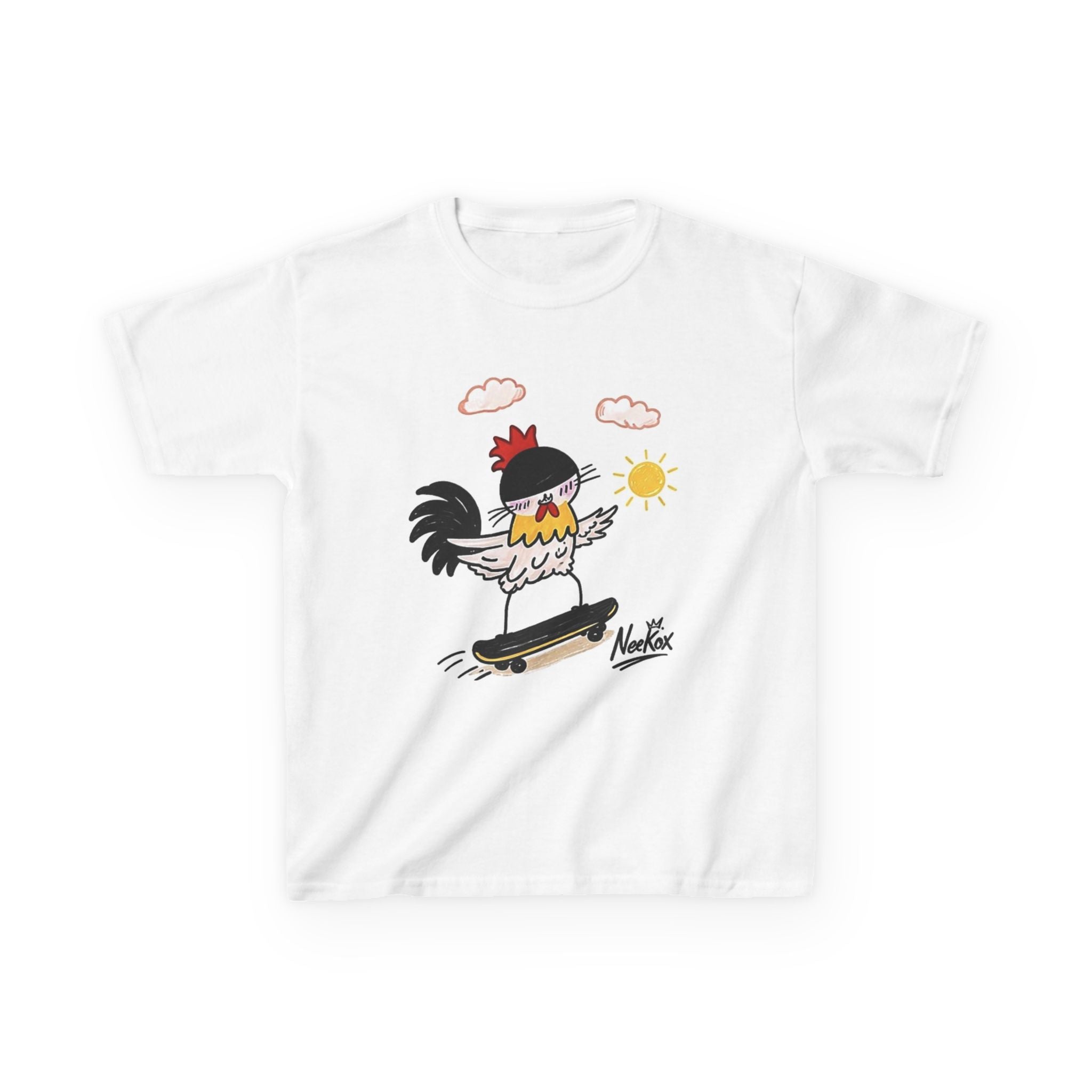 Kids Skateboarding Rooster T-Shirt