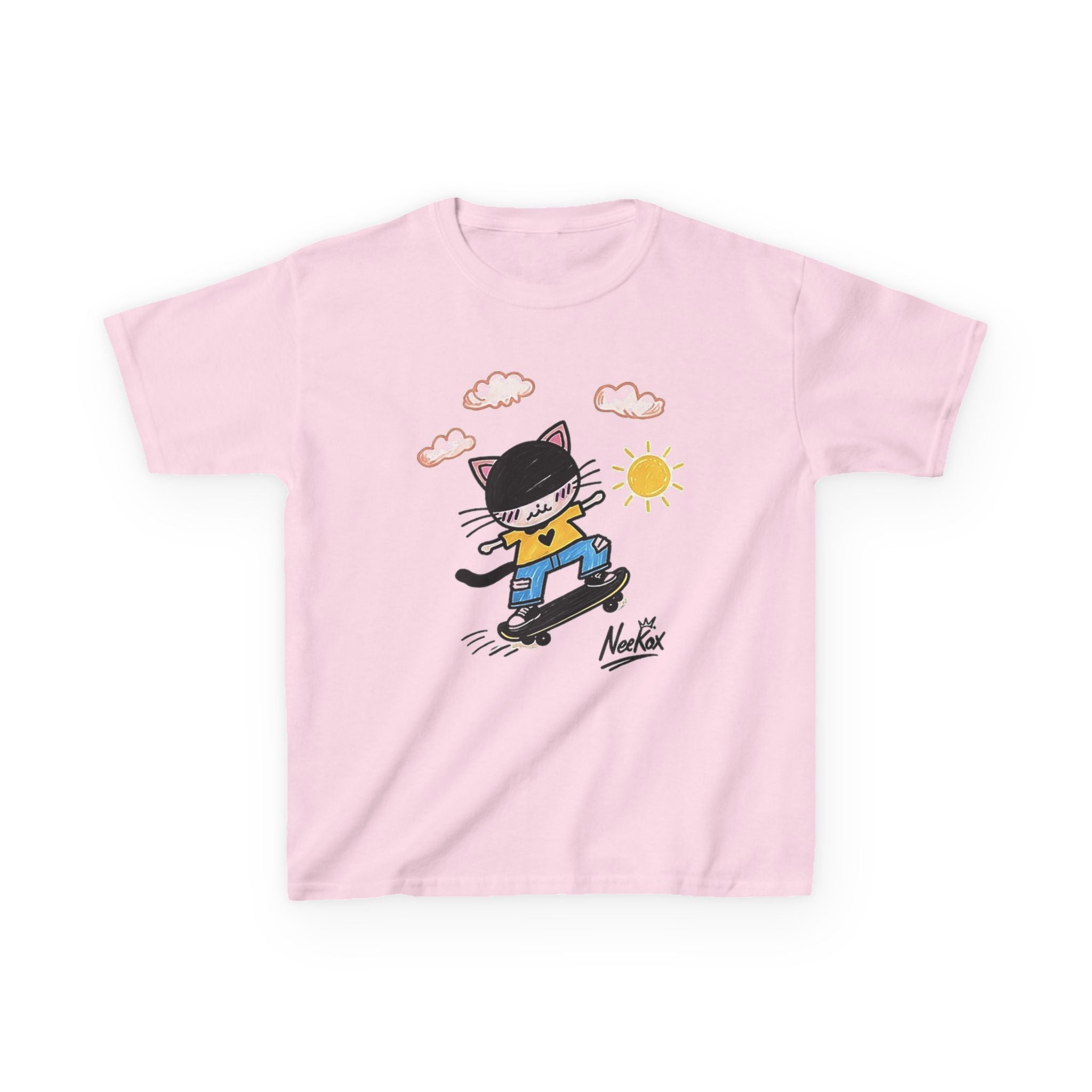 Kids Skateboard Cat T-Shirt