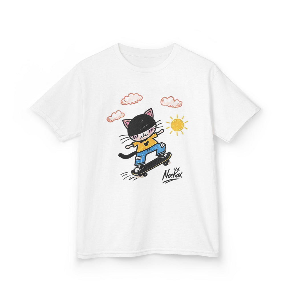 Kids Skateboard Cat T-Shirt