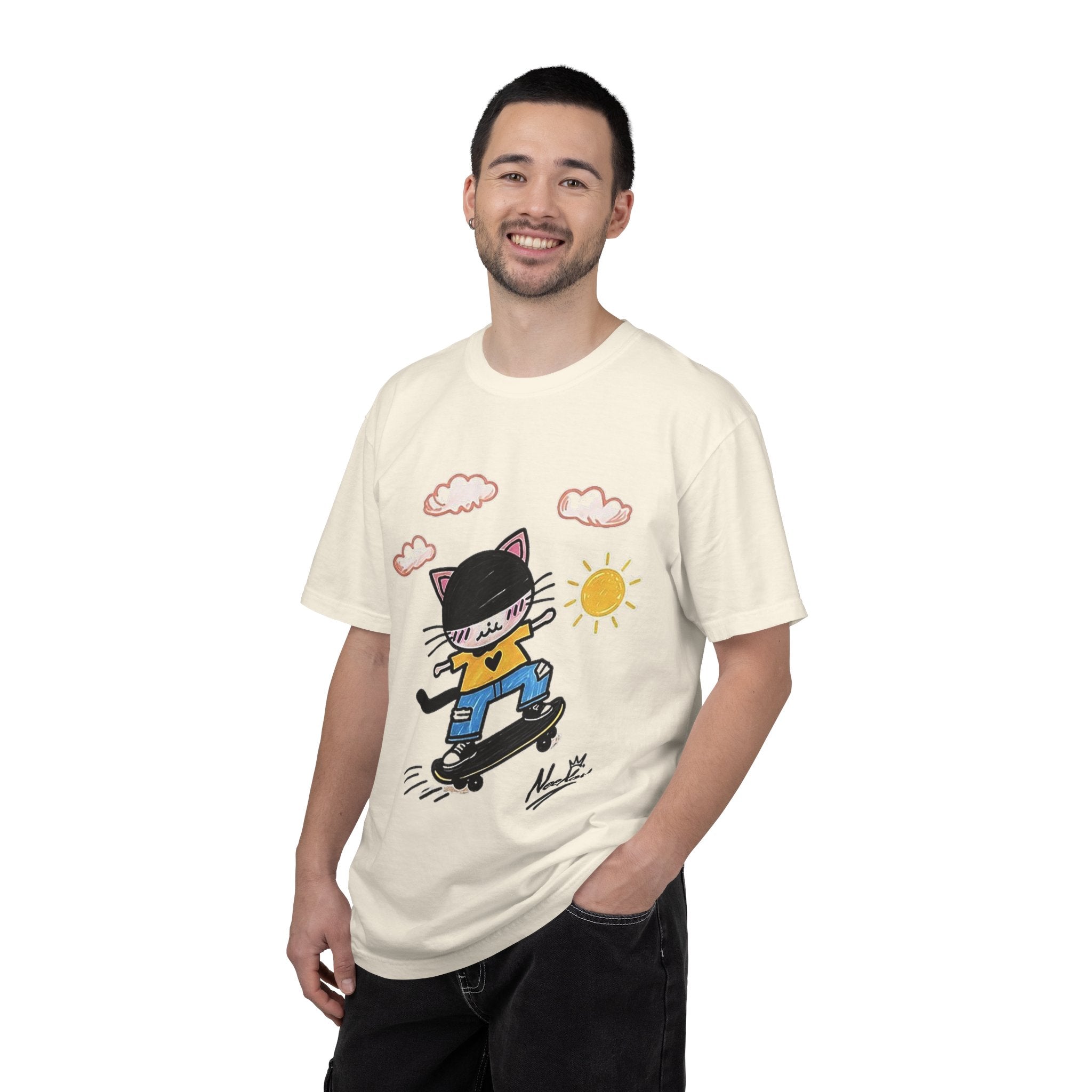 Skateboard Cat Graphic T-Shirt