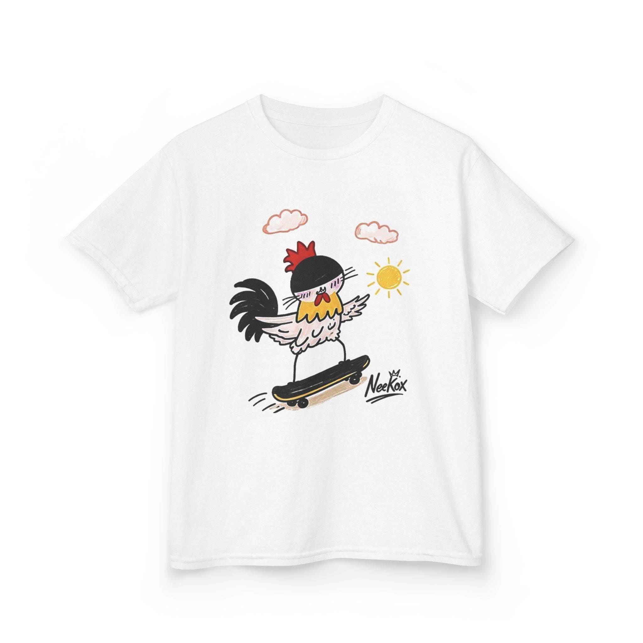 Kids Skateboarding Rooster T-Shirt