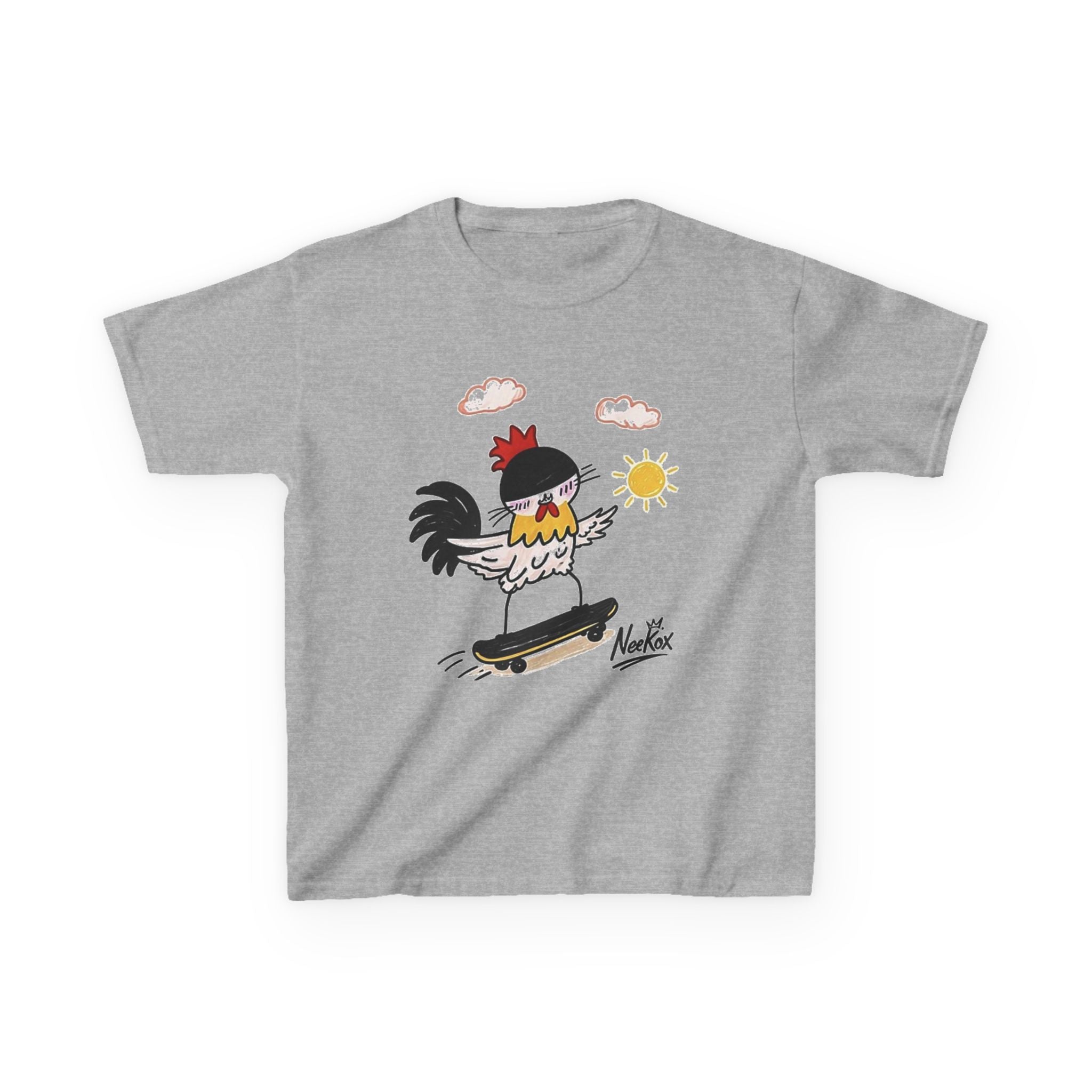 Kids Skateboarding Rooster T-Shirt