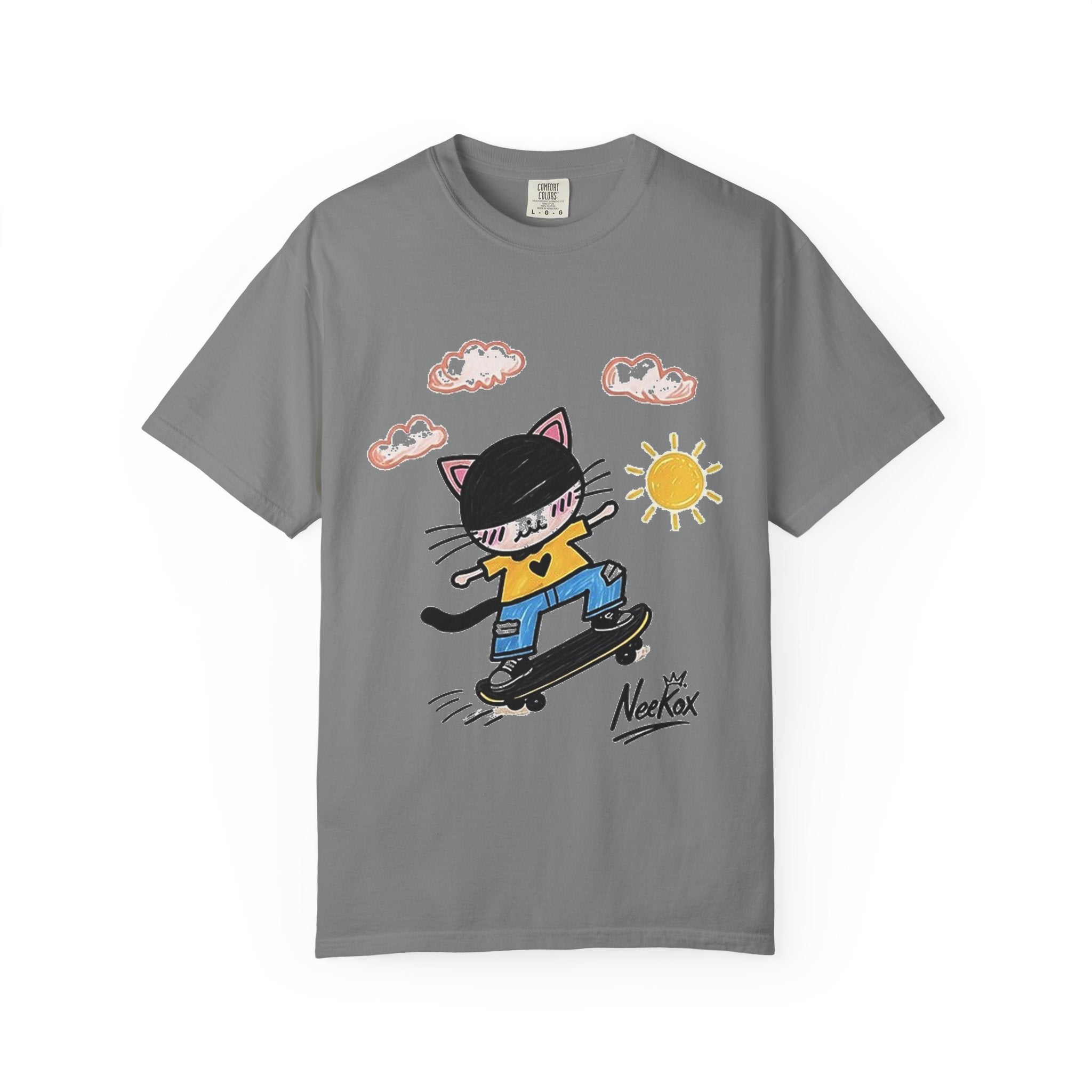 Skateboard Cat Graphic T-Shirt