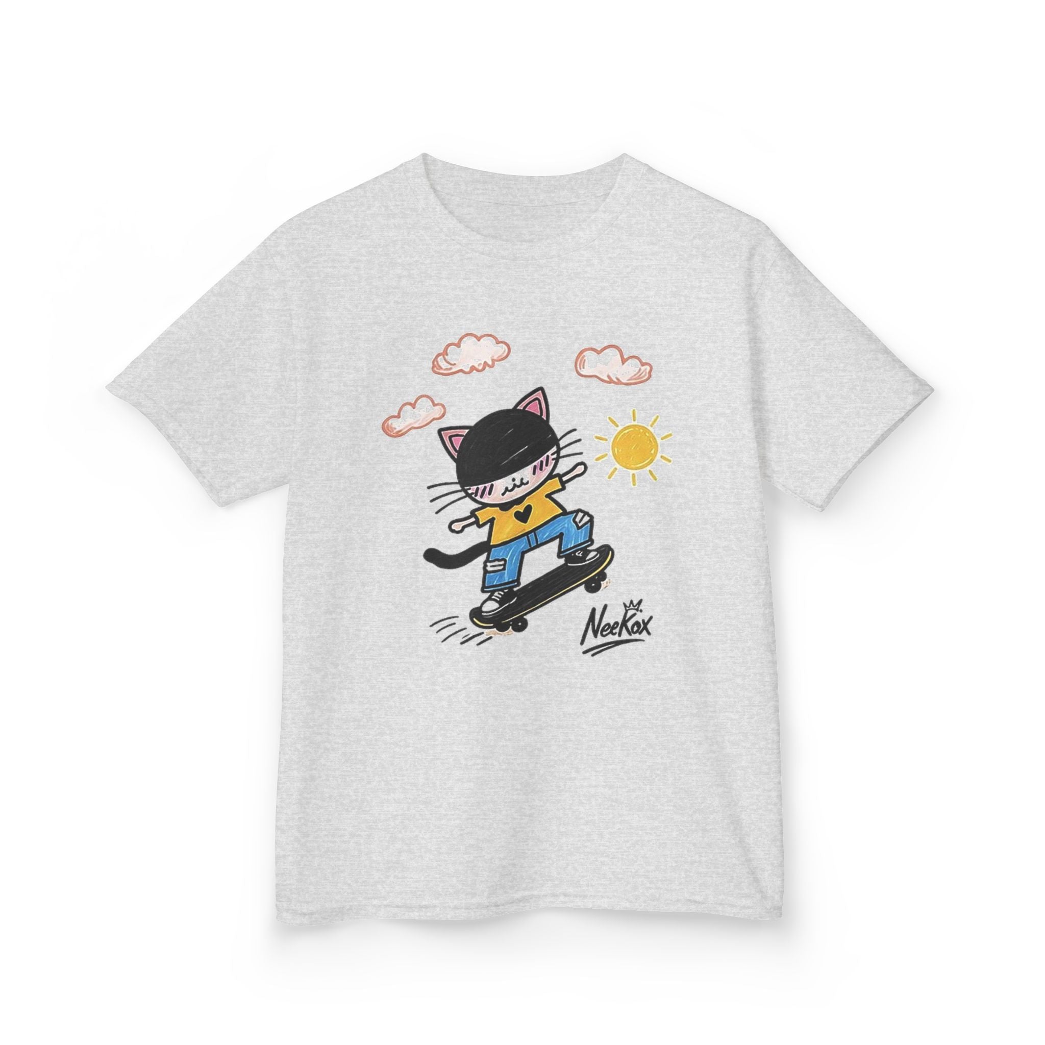 Kids Skateboard Cat T-Shirt