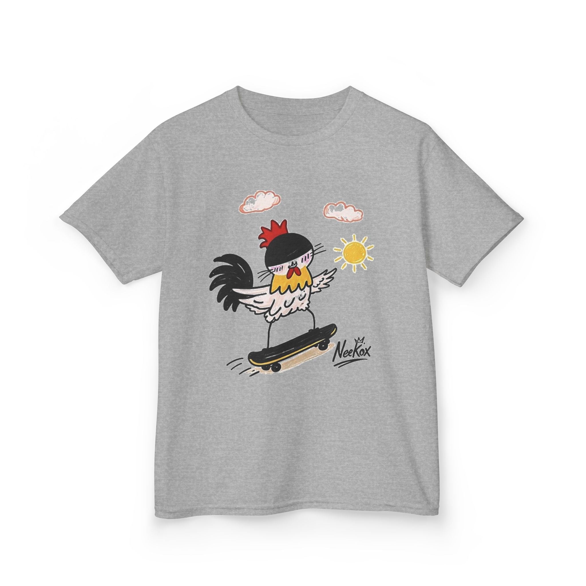 Kids Skateboarding Rooster T-Shirt