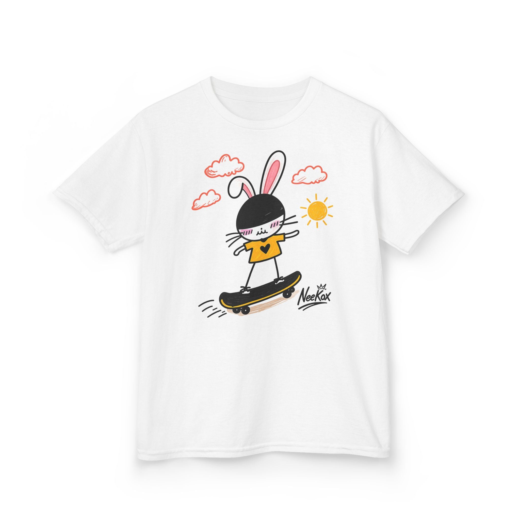 Kids Skateboarding Bunny T‑Shirt