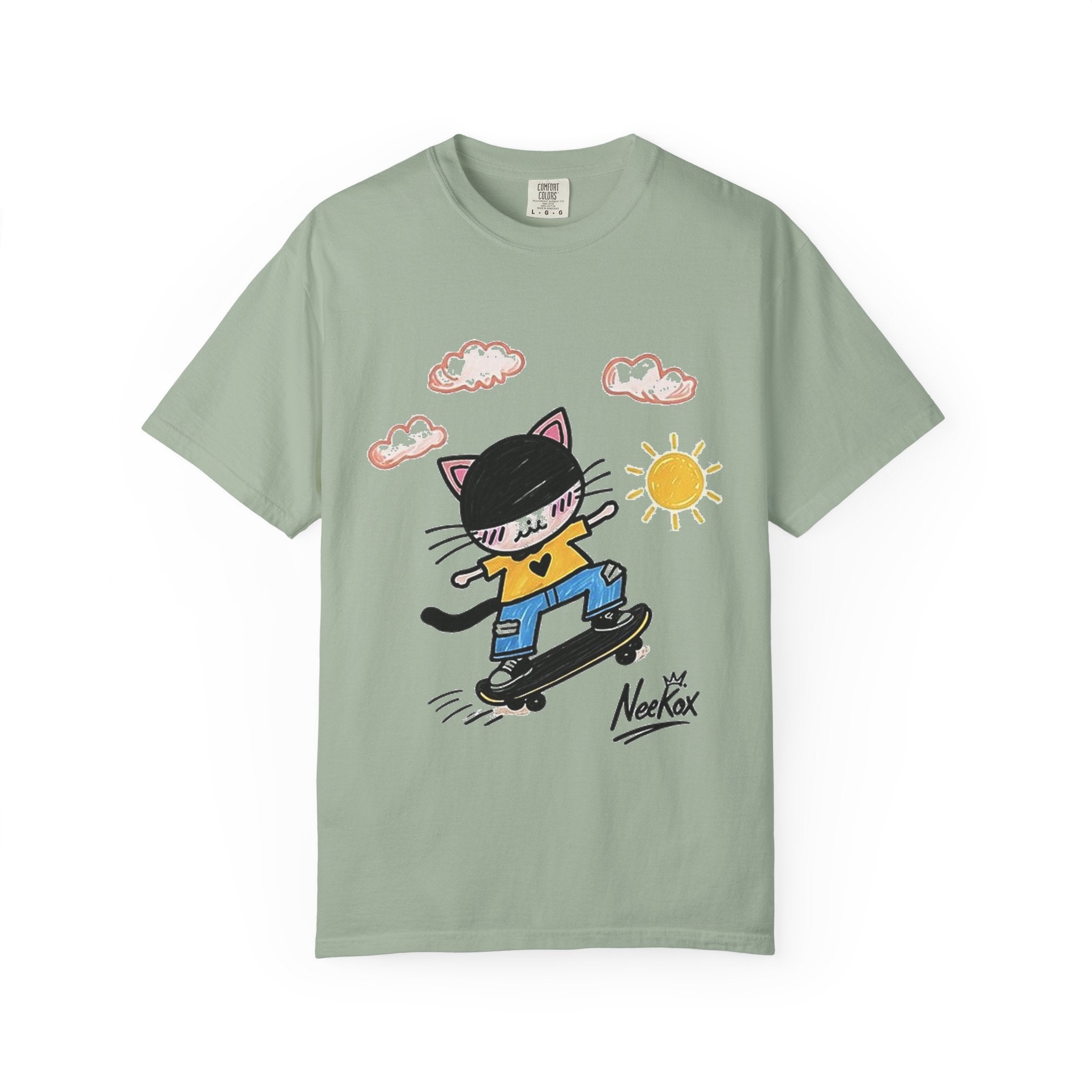 Skateboard Cat Graphic T-Shirt
