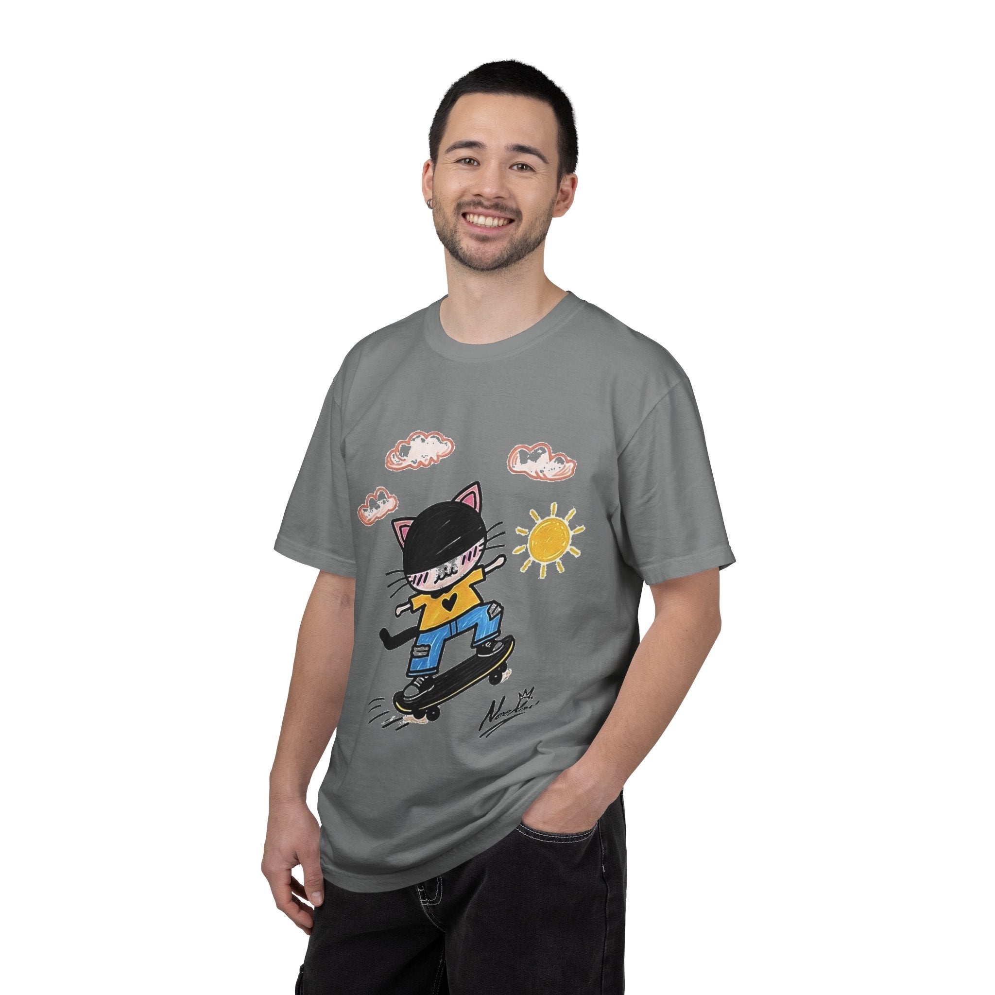 Skateboard Cat Graphic T-Shirt