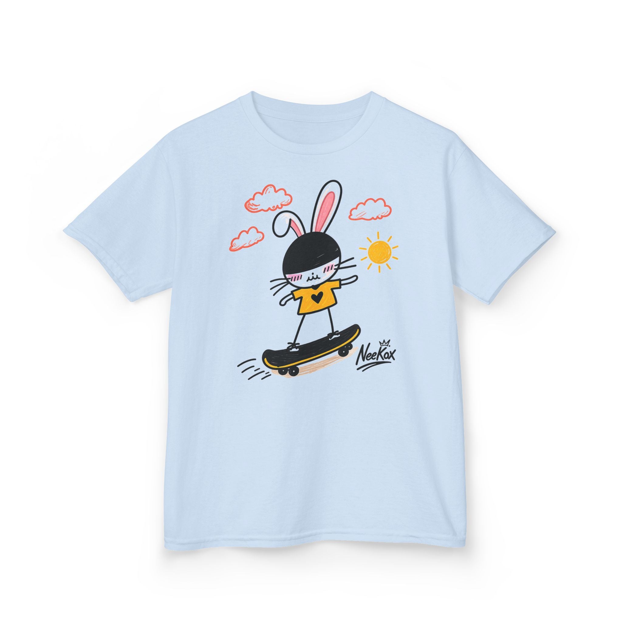 Kids Skateboarding Bunny T‑Shirt