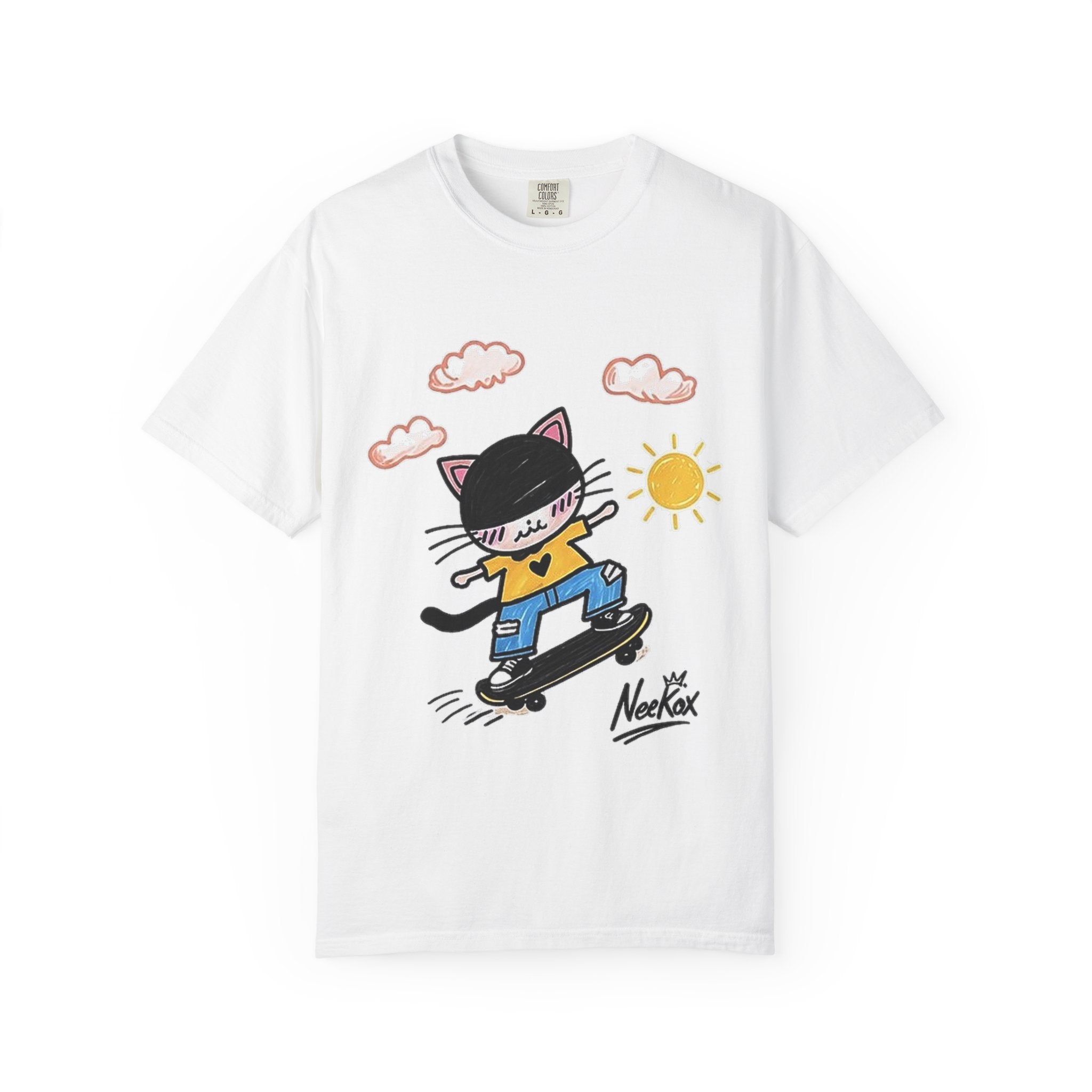 Skateboard Cat Graphic T-Shirt