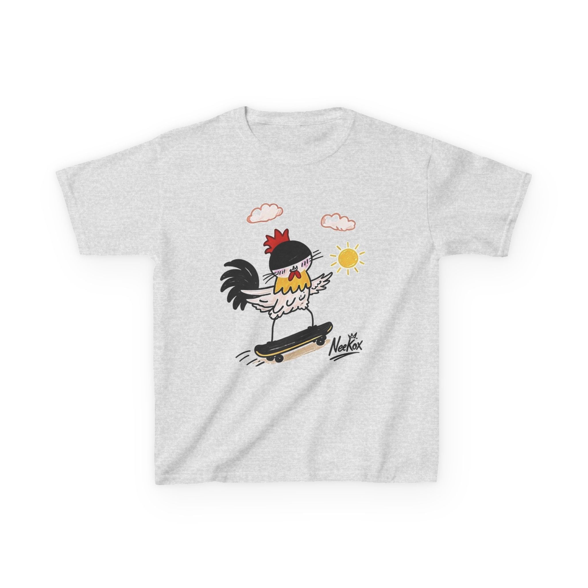 Kids Skateboarding Rooster T-Shirt