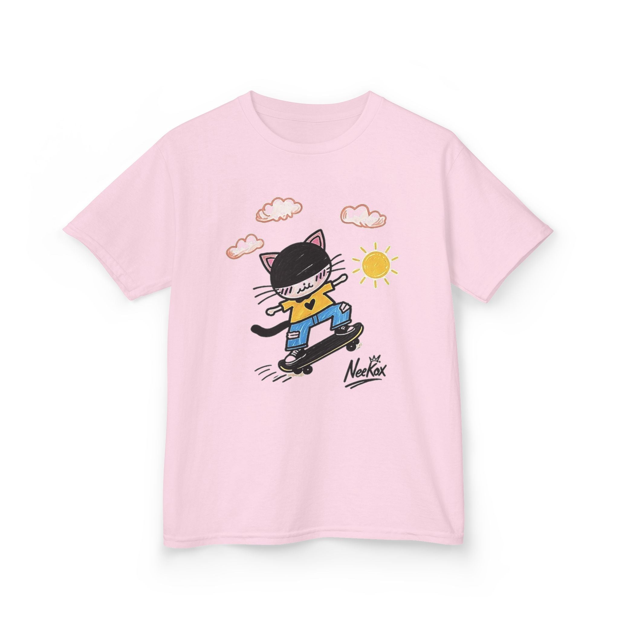 Kids Skateboard Cat T-Shirt