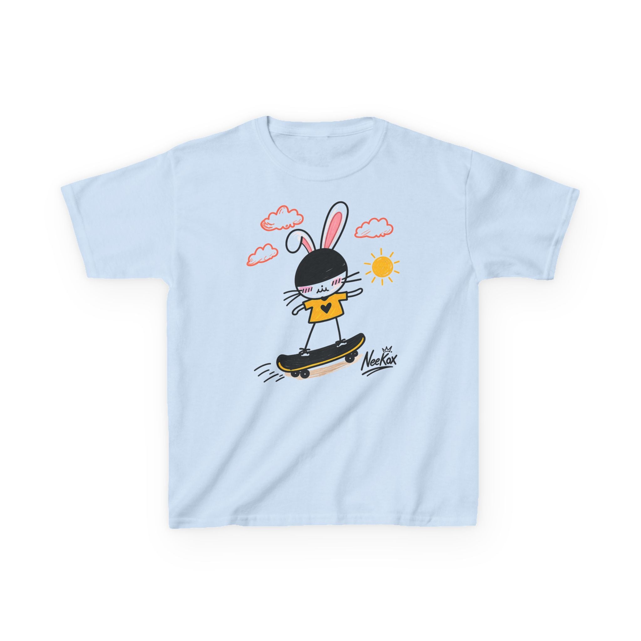 Kids Skateboarding Bunny T‑Shirt